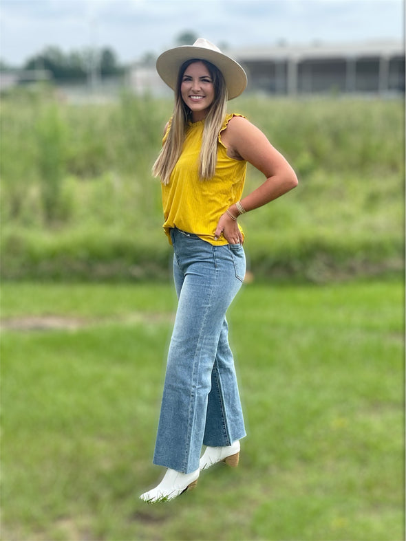 Southern Grace Wide Leg Crop Jeans
