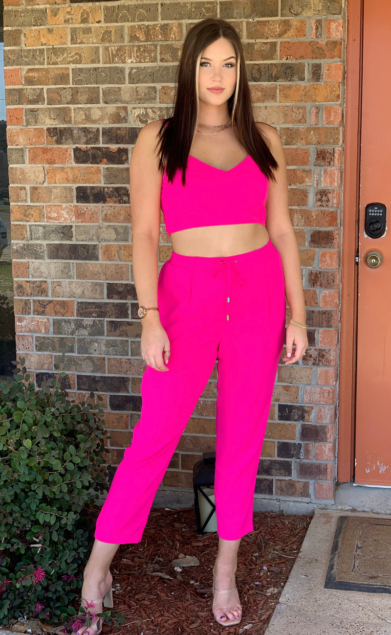 I’m Bossy Hot Pink Crop Top