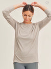 Soft and Cozy Brushed Crew Neck LS Top
