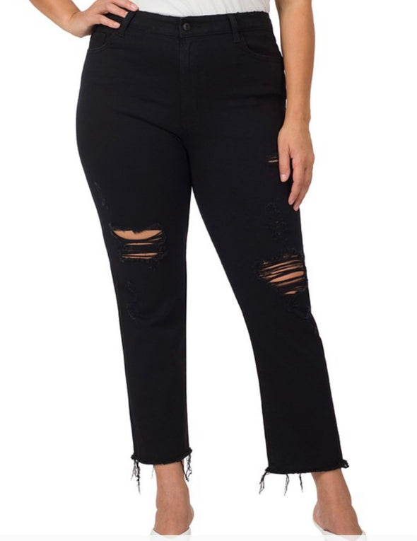 Mallory’s Famous Black Denim Mom Jeans