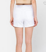 White Stretchy Denim Shorts