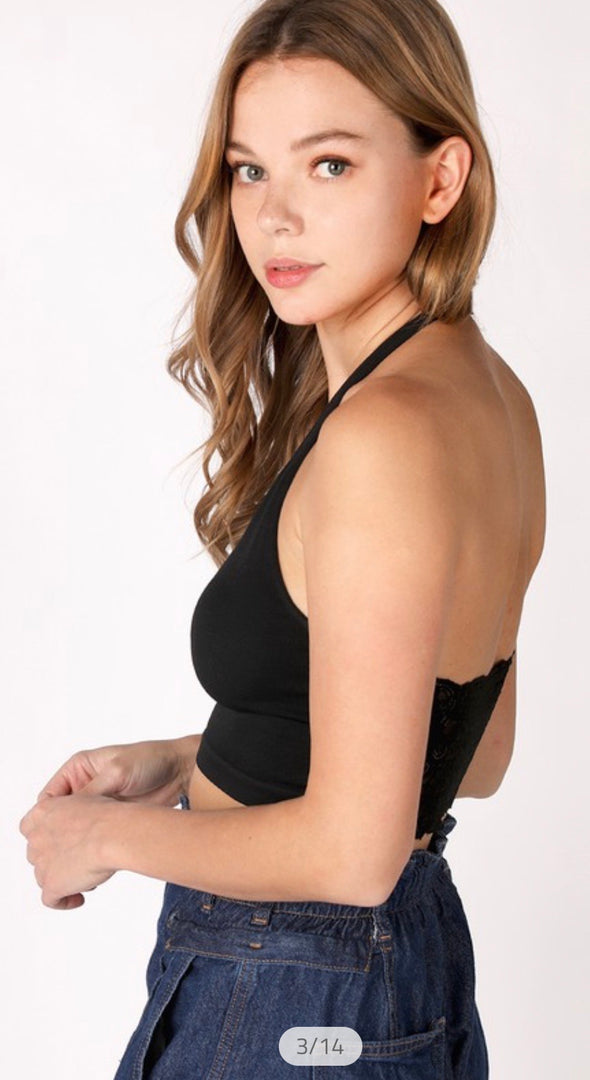 OS Halter Lace Crop