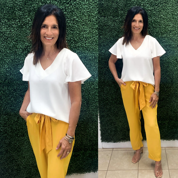 Take Me There Flutter Sleeve Blouse