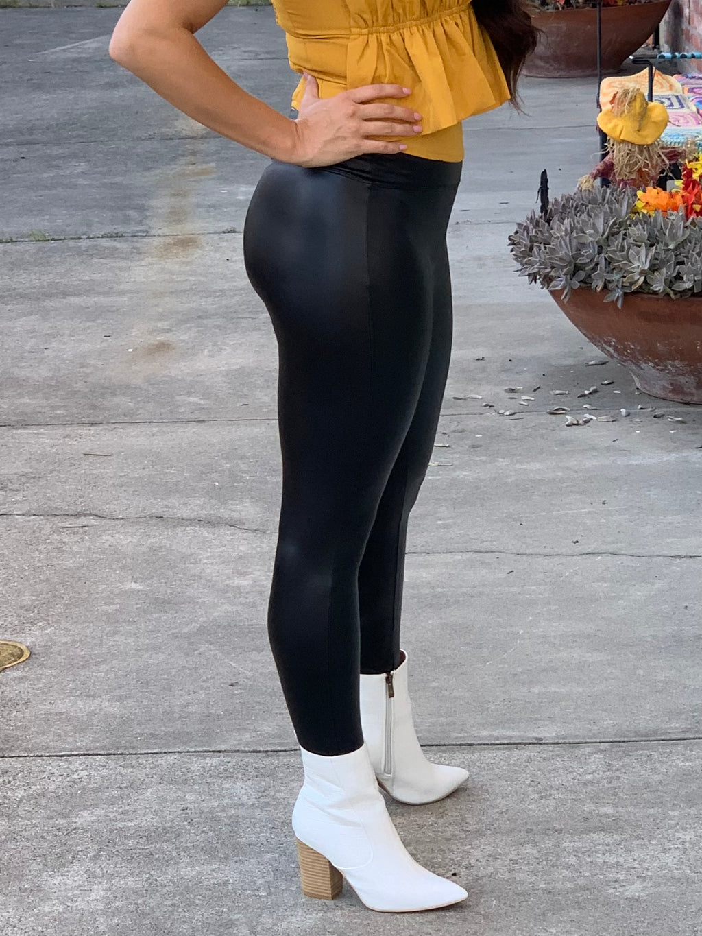 Faux Black Leather Leggings