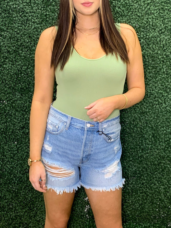 Layla's Non Stretch Distressed Denim Shorts