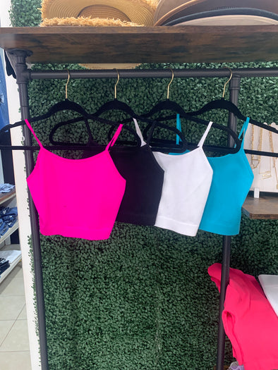 (4 colors) RIBBED SEAMLESS CROPPED CAMI