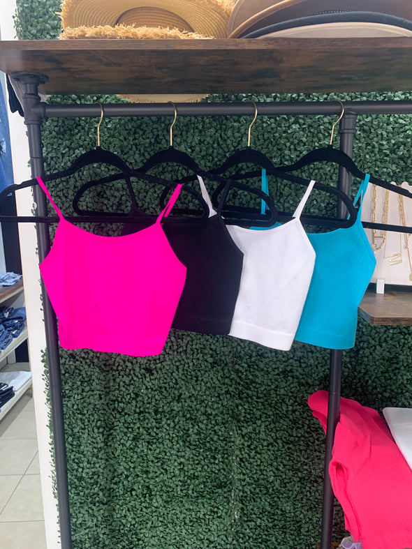 (4 colors) RIBBED SEAMLESS CROPPED CAMI