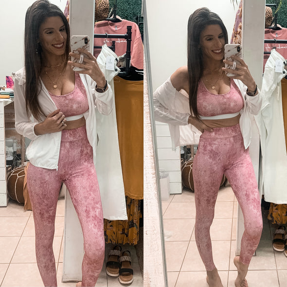 Mauve Snake Skin Leggings