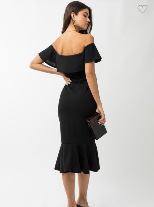 Take me Away Ruffled Midi Dress