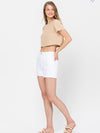 White Stretchy Denim Shorts