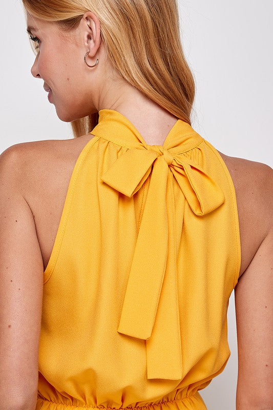 Solid Ruffled Halter Dress (2 Colors)