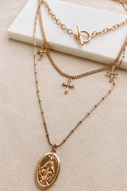 Layered Cross Necklace