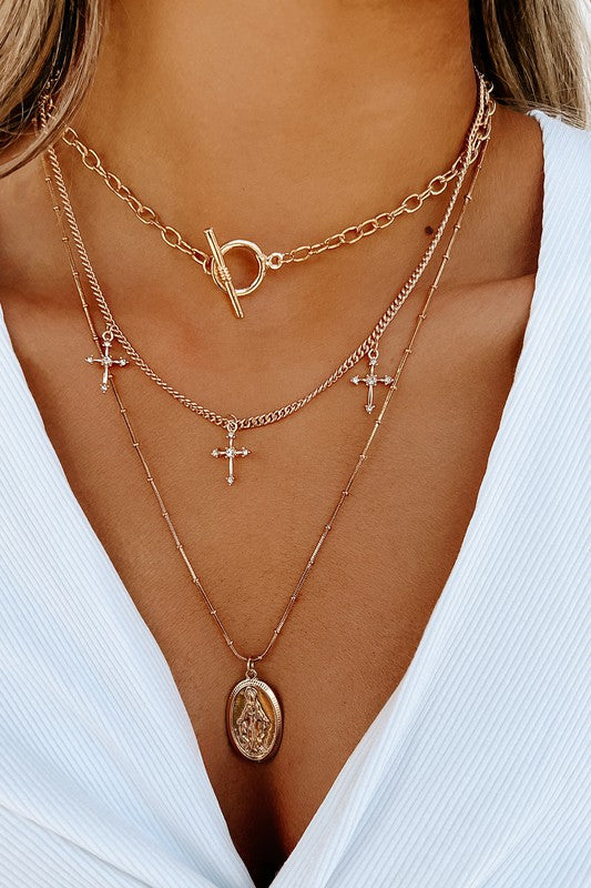 Layered Cross Necklace