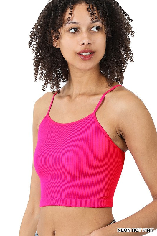 (4 colors) RIBBED SEAMLESS CROPPED CAMI