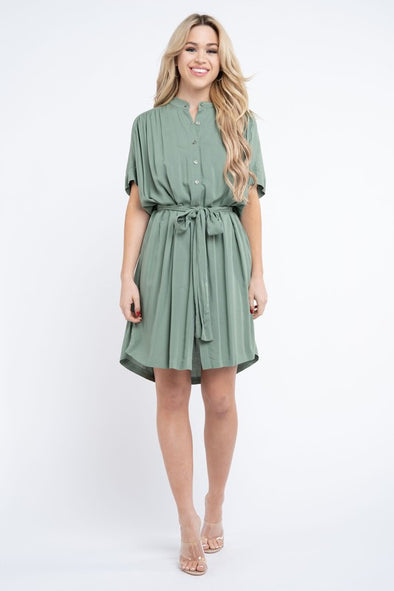 Rayon Dolman Short Sleeve Dress