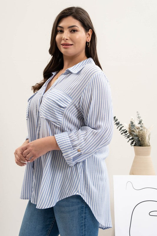 Stay a While Striped Lightweight Top
