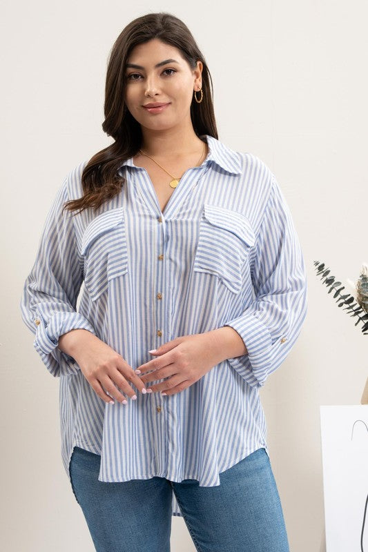 Stay a While Striped Lightweight Top