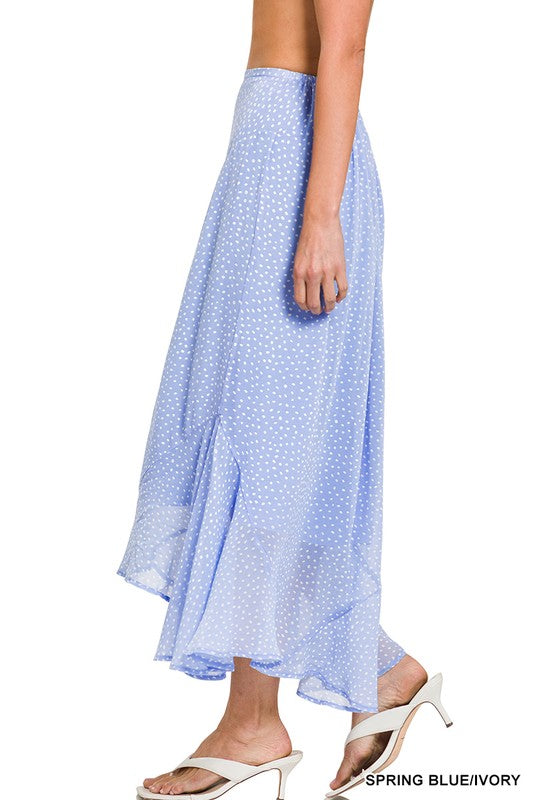 Polka Dot Print Maxi Skirt