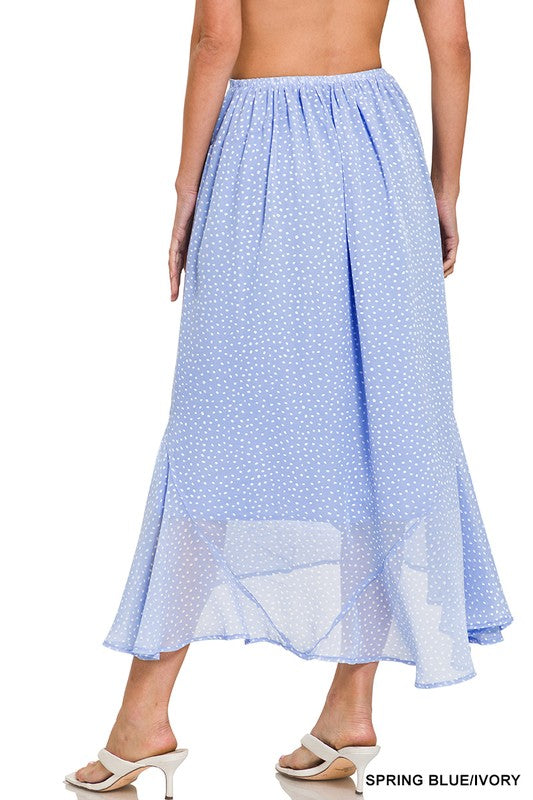 Polka Dot Print Maxi Skirt